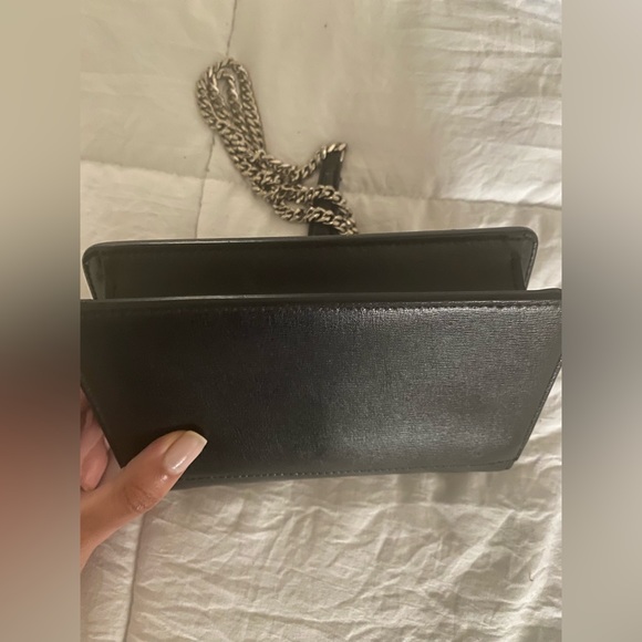 Black Saint Laurent Kate Small Grain De Poudre Shoulder Bag on Chain - Picture 10 of 11